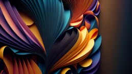 Composizione astratta colorata generata con intelligenza artificiale